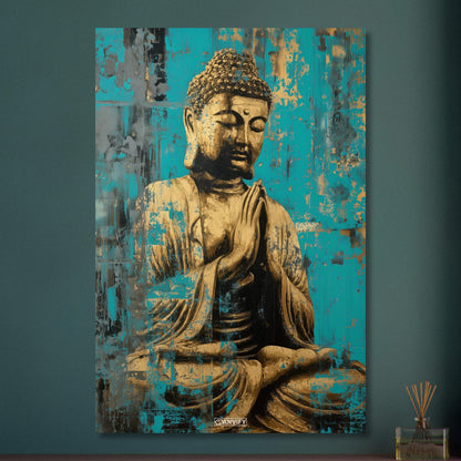 Goldener Buddha auf Aluminium
