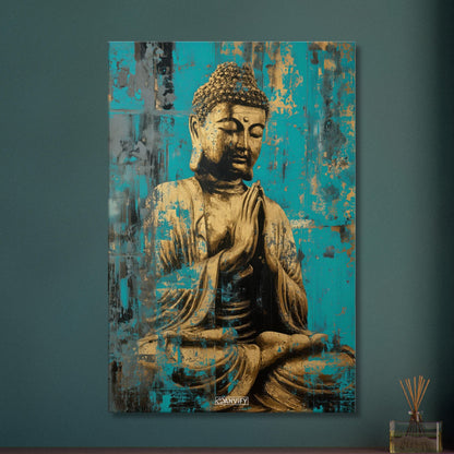 Goldener Buddha auf einer Leinwand