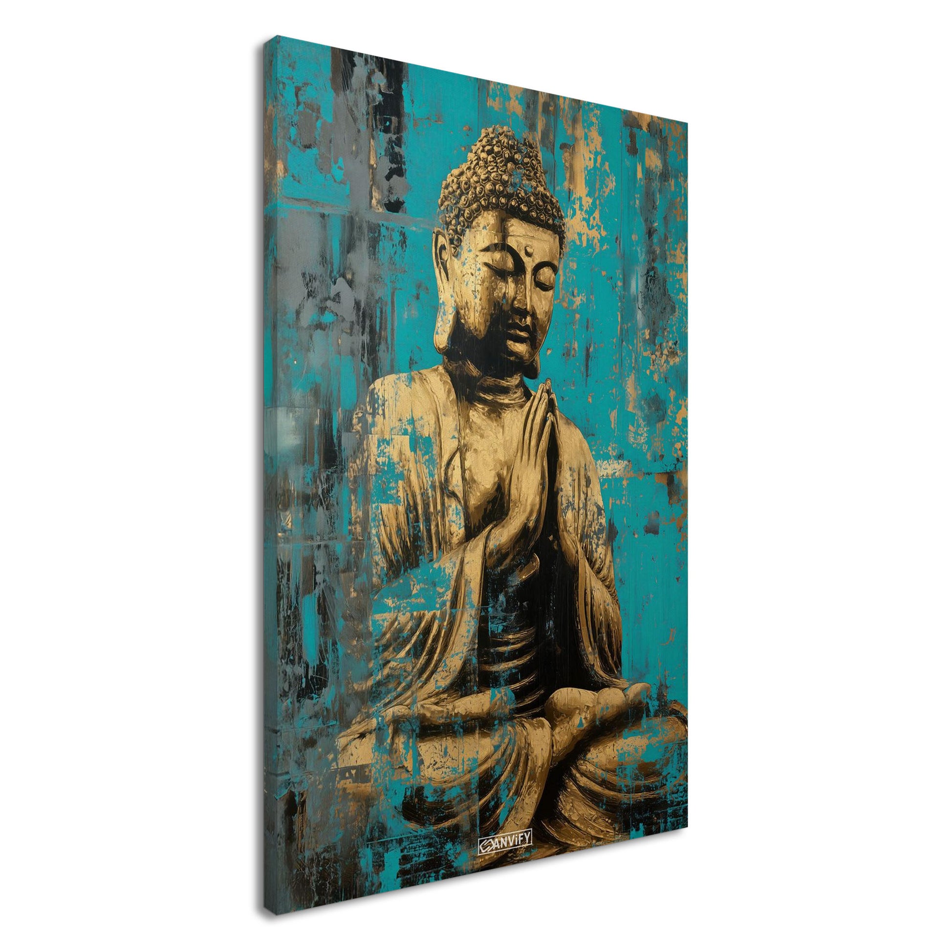 Goldener Buddha auf einer Leinwand