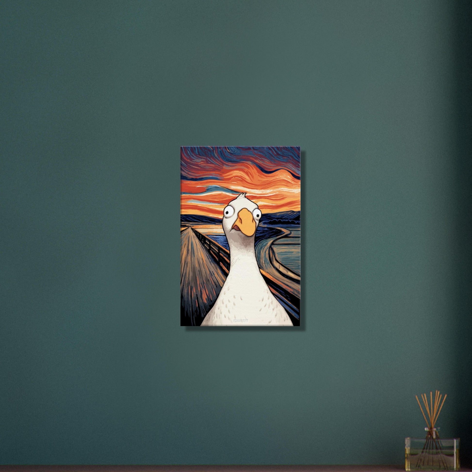 Gans von Goose Goose Duck im Stil von The Scream und Vincent van Gogh auf einer Leinwand
