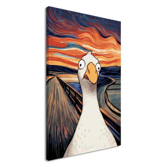 Gans von Goose Goose Duck im Stil von The Scream und Vincent van Gogh auf einer Leinwand