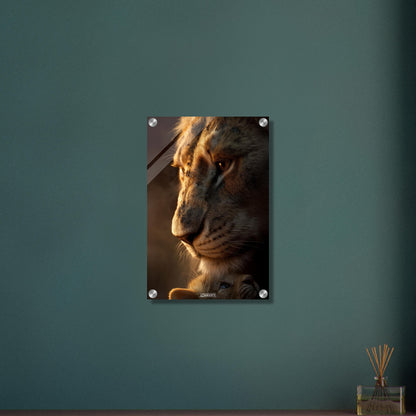 Löwe mit Löwenbaby auf einem Acrylbild