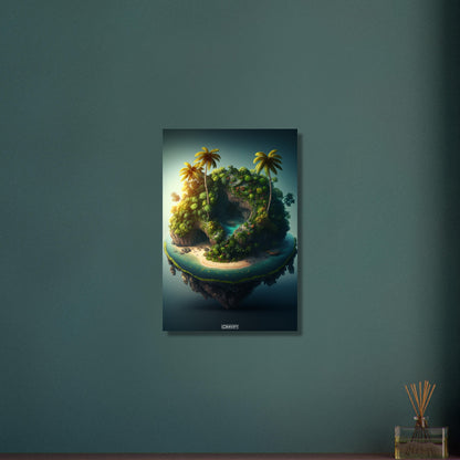 Dschungelinsel mit einer Lagune auf Aluminium