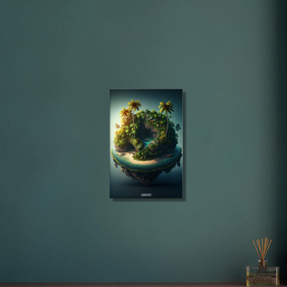 Dschungelinsel mit einer Lagune auf einer Leinwand