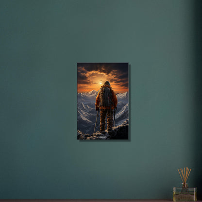 Walter Bonatti auf der Matterhorn-Nordwand malerisch dargestellt auf einer Leinwand