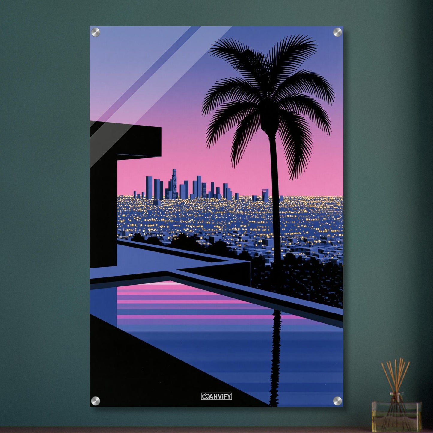 Hollywood Hills Sunset View Digital Art