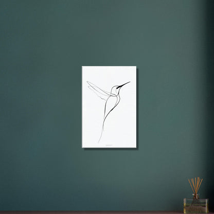 Kolibri gezeichnet mit einer Linie auf einer Leinwand
