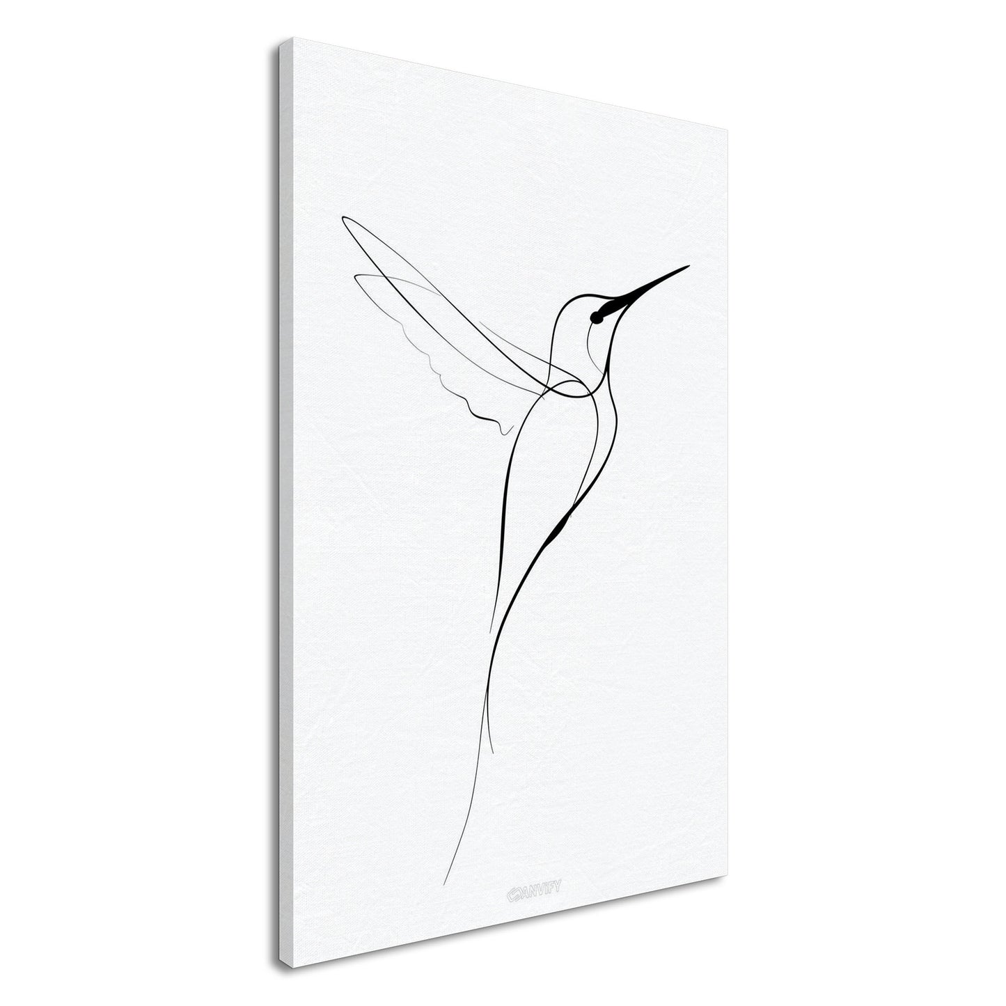Kolibri gezeichnet mit einer Linie auf einer Leinwand