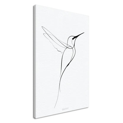 Kolibri gezeichnet mit einer Linie auf einer Leinwand