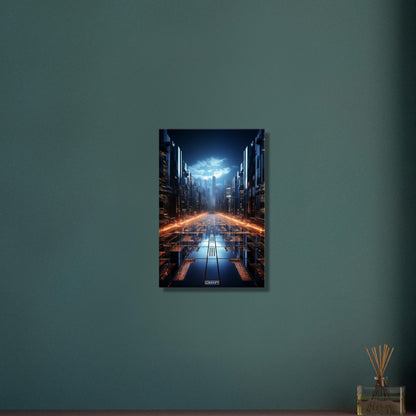 Interstellares Rechenzentrum von einer künstlichen Intelligenz auf einer Leinwand