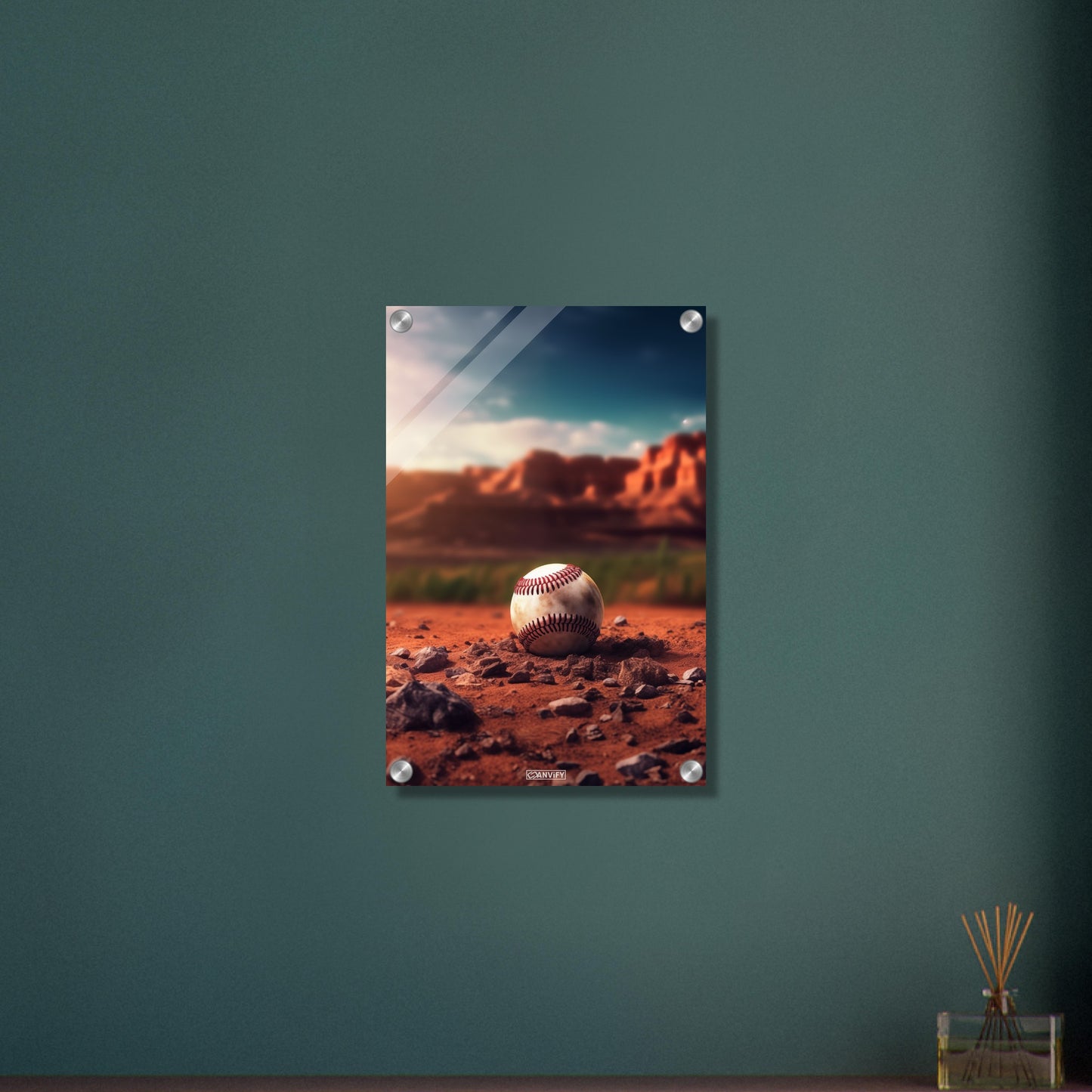 Verlorener Baseball im Grand Canyon auf einem Acrylbild