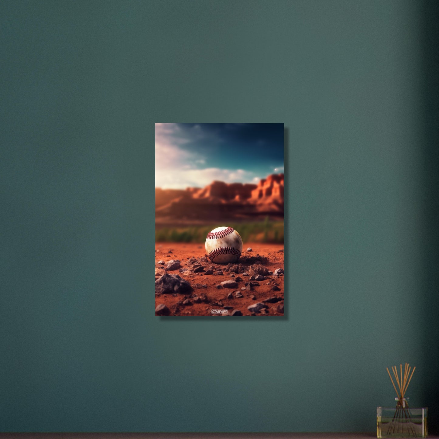 Verlorener Baseball im Grand Canyon auf Aluminium