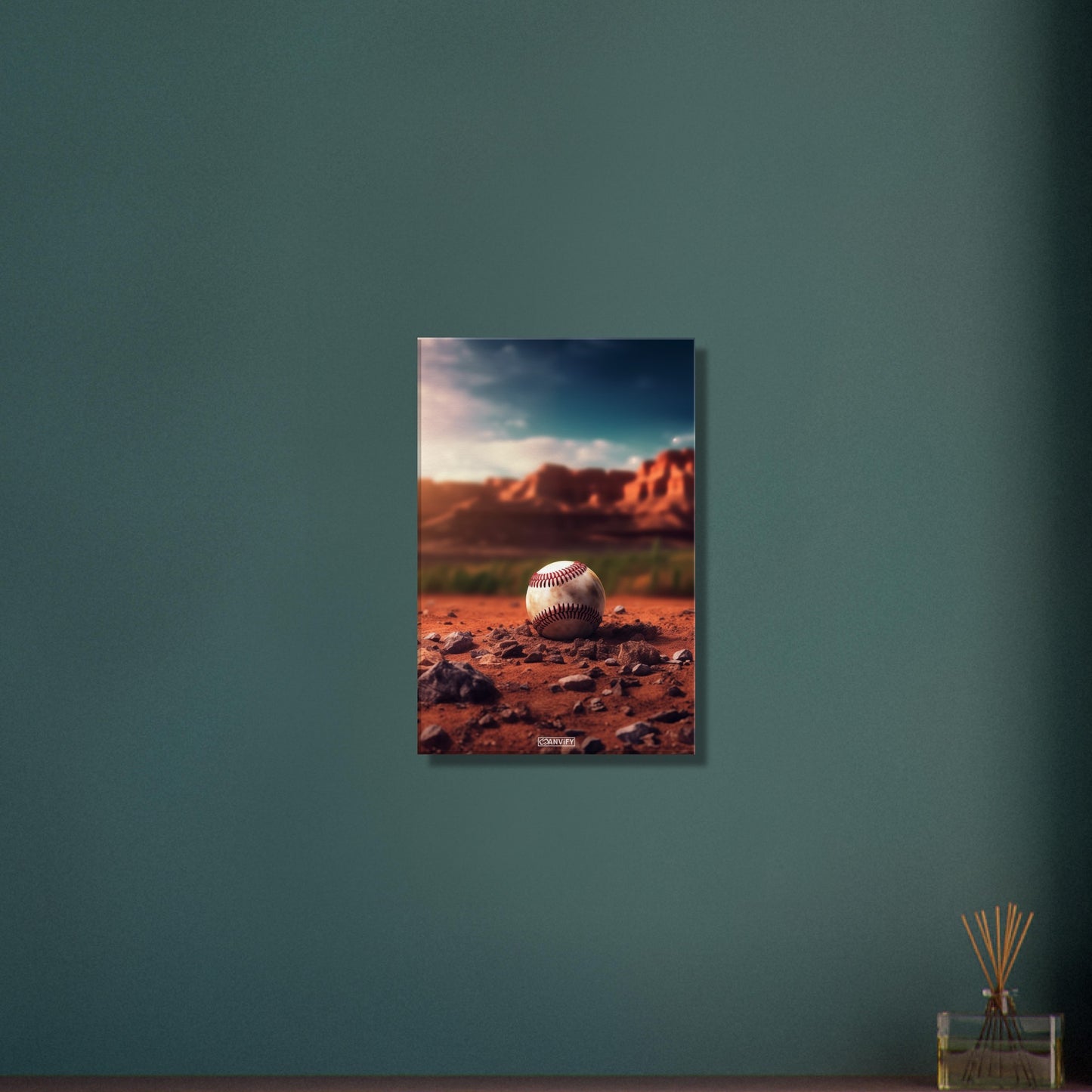 Verlorener Baseball im Grand Canyon auf einer Leinwand
