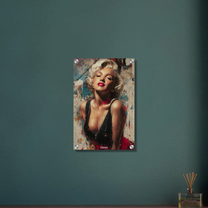 Marilyn Monroe gemalt mit Acrylfarben auf einem Acrylbild
