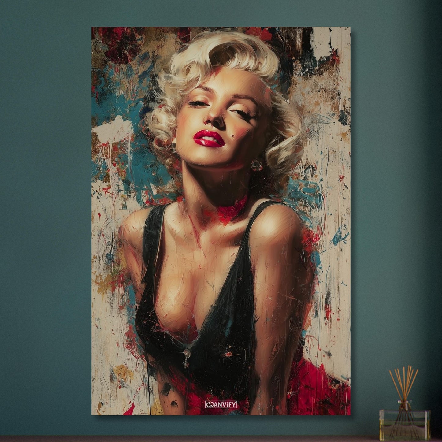 Marilyn Monroe gemalt mit Acrylfarben auf Aluminium
