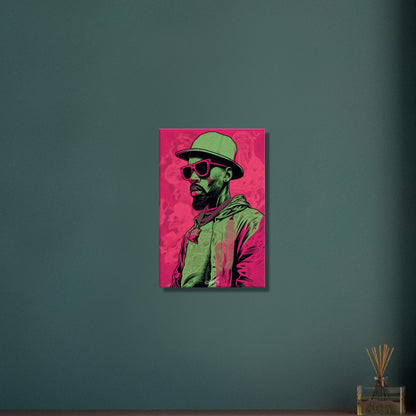 Hip Hop Künstler im Pop Art Stil auf einer Leinwand