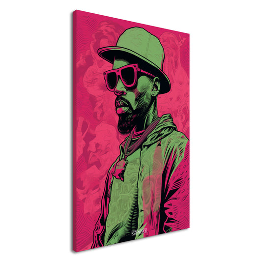 Hip Hop Künstler im Pop Art Stil auf einer Leinwand
