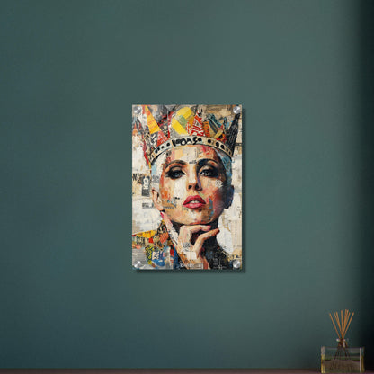 Lady Gaga mit einer Krone im Pop Art Stil auf einem Acrylbild