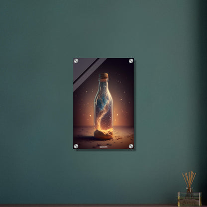 Milchstraße in der Glasflasche auf einem Acrylbild