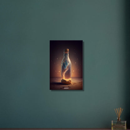 Milchstraße in der Glasflasche auf einer Leinwand