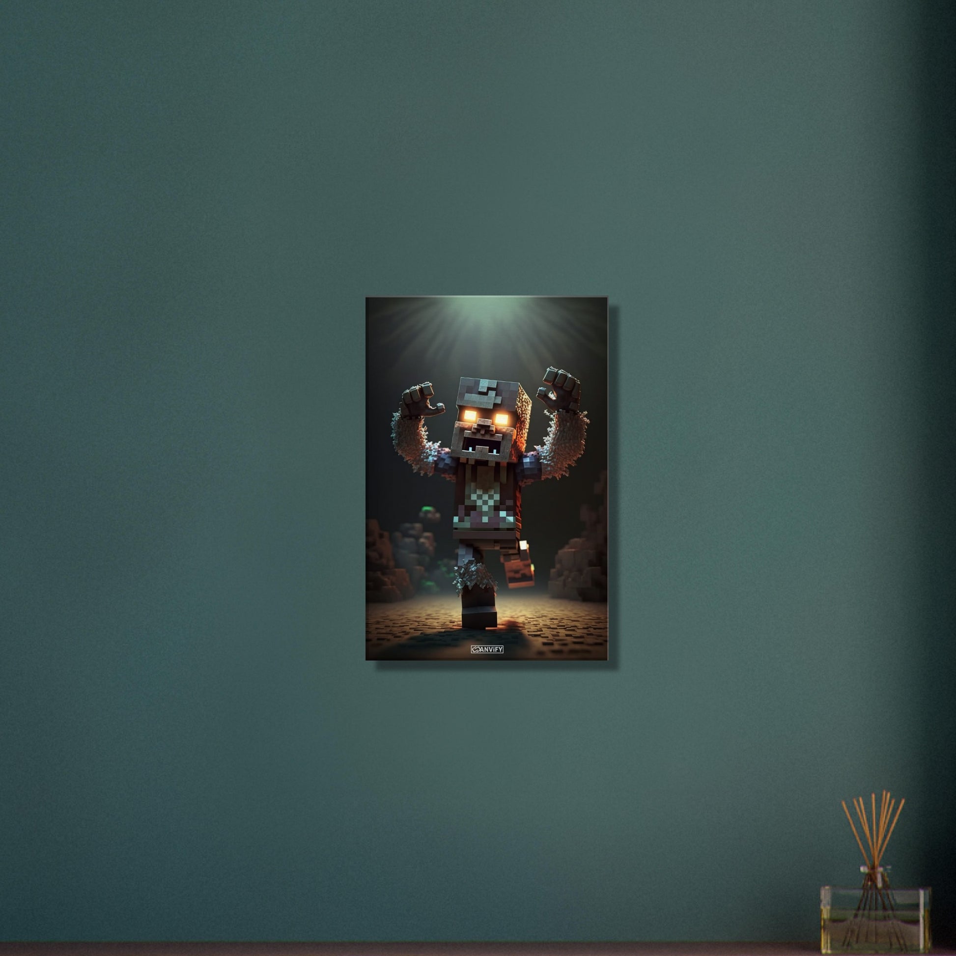 Mutierter Yeti aus Minecraft auf einer Leinwand