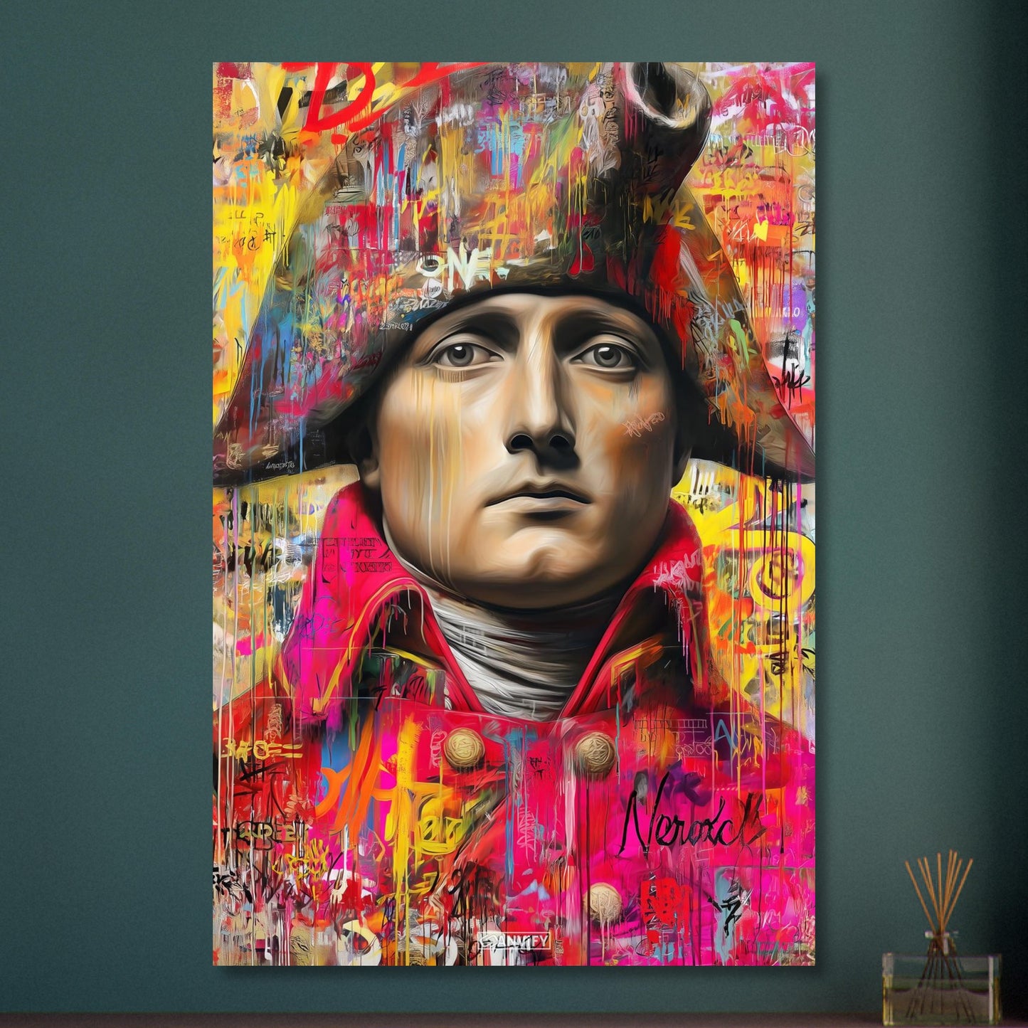 Napoleon im Pop Art Stil auf Aluminium