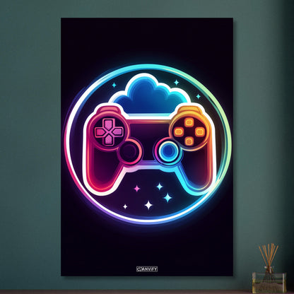 Bunter Playstation Controller auf Aluminium