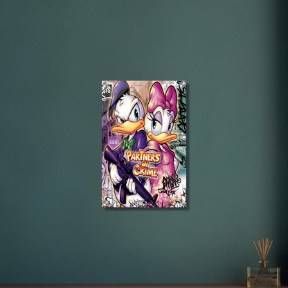 Donald Duck und Daisy Duck im abstrakten Pop Art Stil auf einem Acrylbild