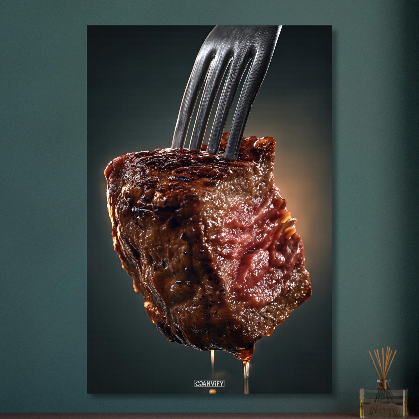Perfekt gegartes Steak auf Aluminium