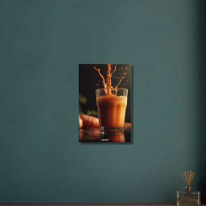 Frisch gepresster Karottensaft auf einer Leinwand