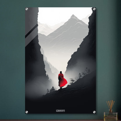 Superman auf seinem Planeten Krypton minimalistisch dargestellt auf einem Acrylbild