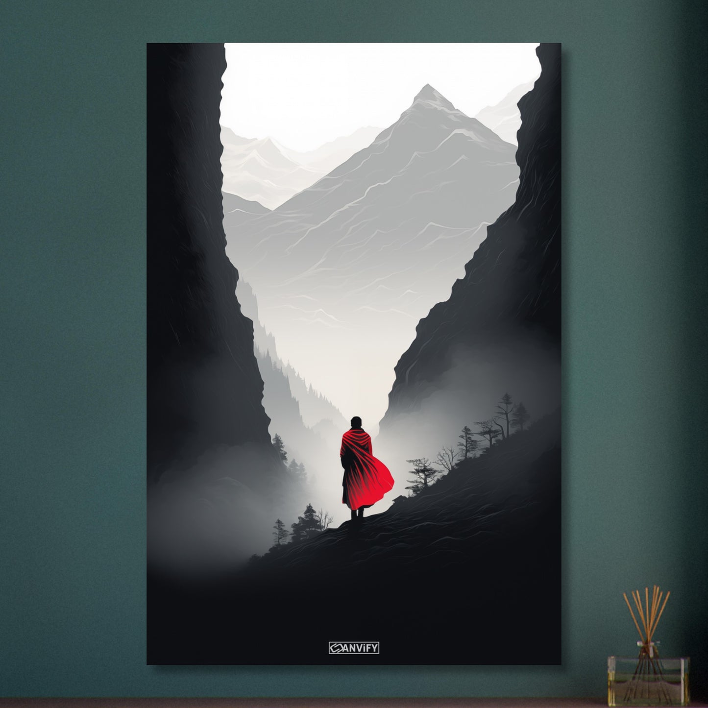 Superman auf seinem Planeten Krypton minimalistisch dargestellt auf Aluminium