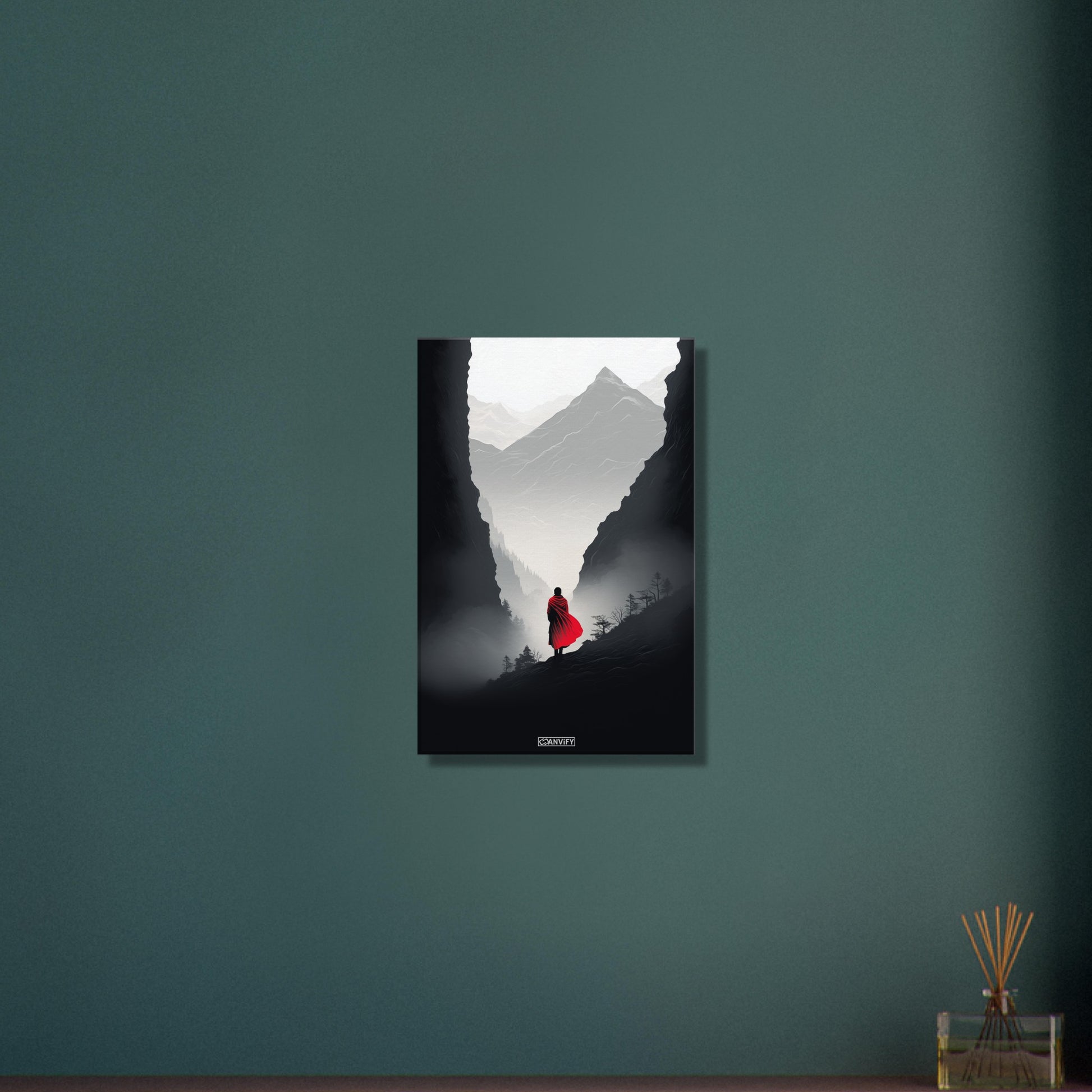 Superman auf seinem Planeten Krypton minimalistisch dargestellt auf einer Leinwand