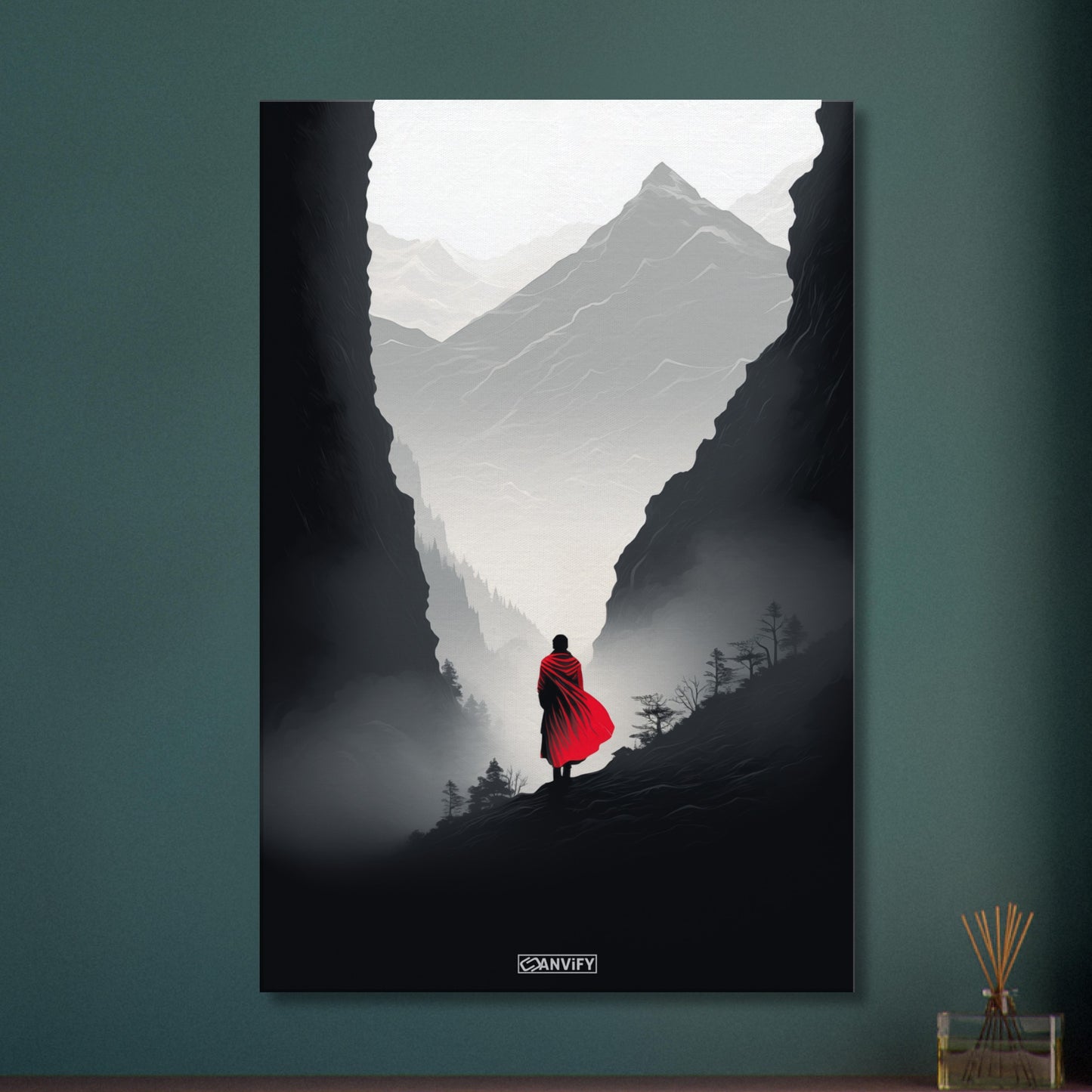 Superman auf seinem Planeten Krypton minimalistisch dargestellt auf einer Leinwand