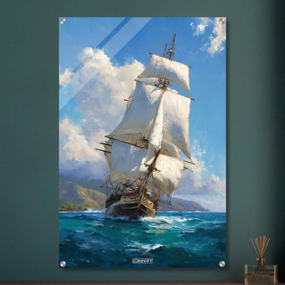 Segelschiff auf dem Meer auf einem Acrylbild