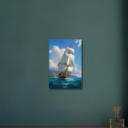Segelschiff auf dem Meer auf einer Leinwand