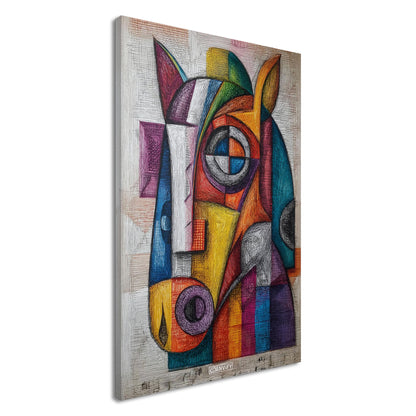 Abstract Cubist Horse Painting