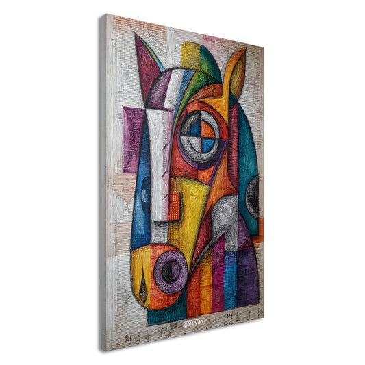Abstract Cubist Horse Painting