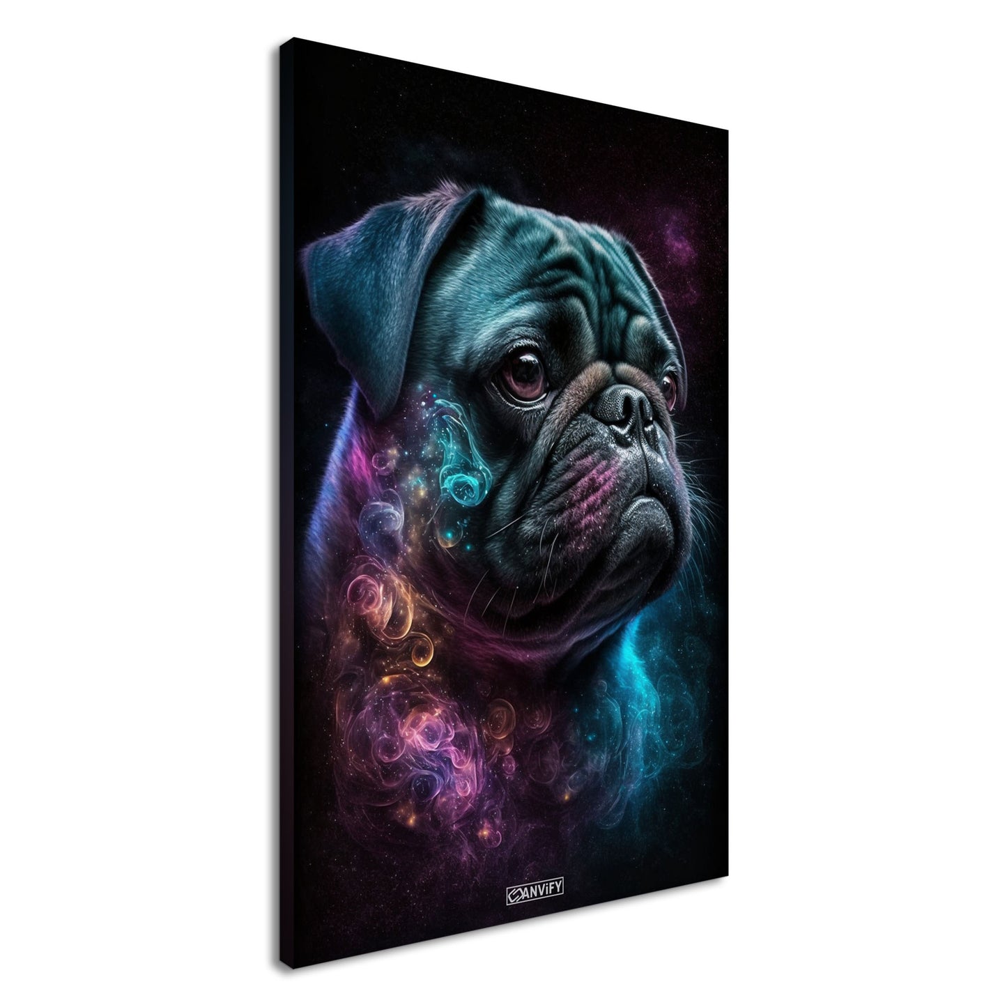 Nebula Pug Black Portrait