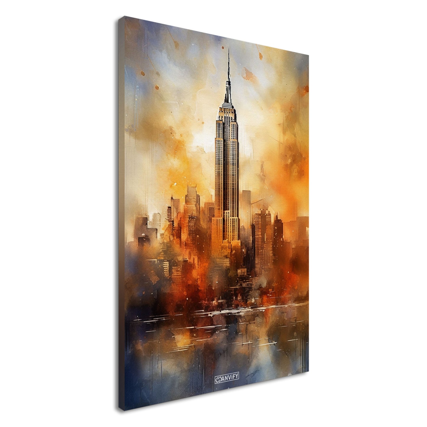 Watercolored Empire State Building