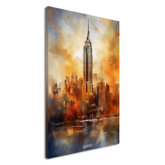 Watercolored Empire State Building