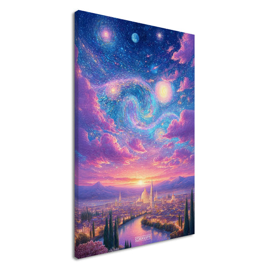 Sunset in the Starry Night