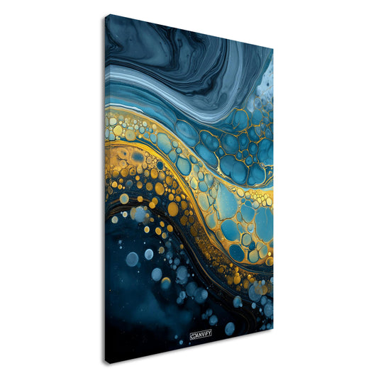 Fluid Art Blue Bubbles