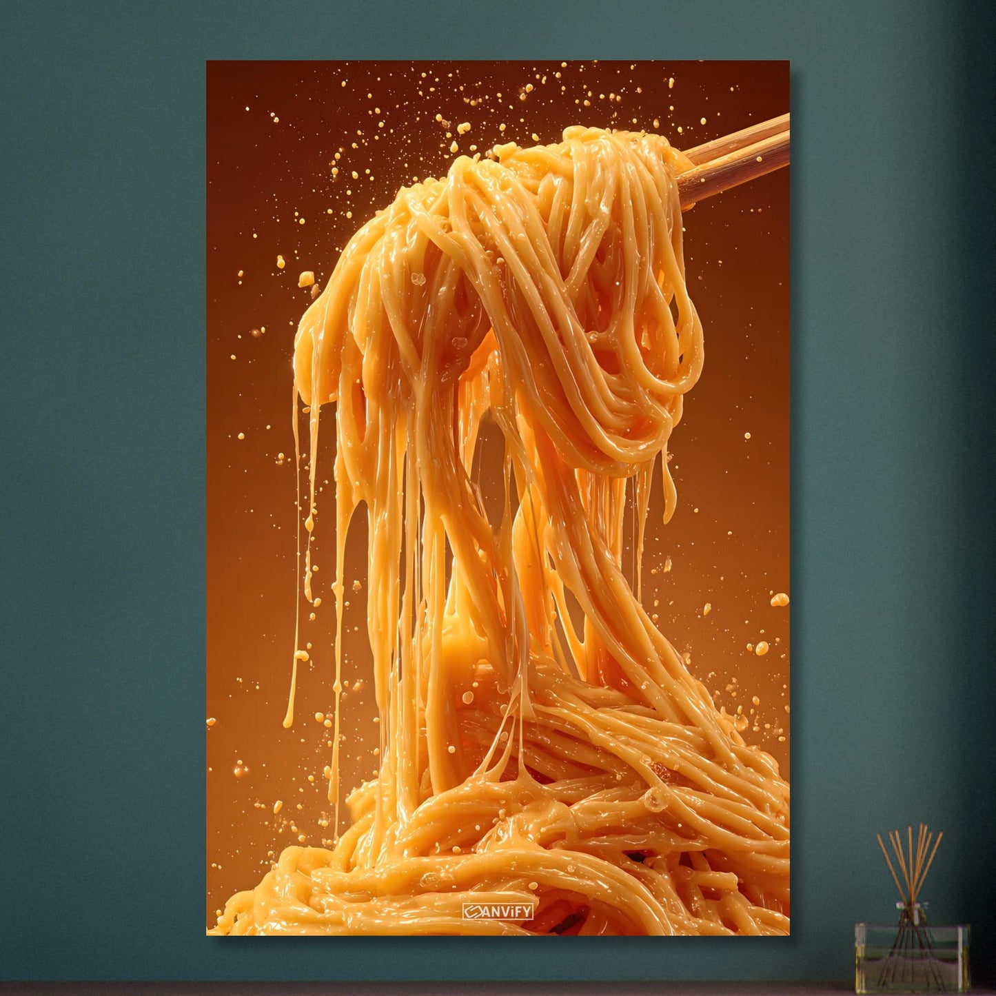 Spaghetti mit cremiger Käsesauce auf Aluminium