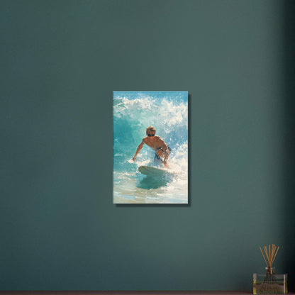 Wellenreiter auf einer Welle auf einer Leinwand
