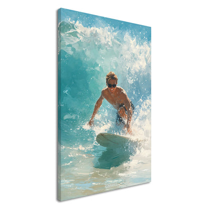 Wellenreiter auf einer Welle auf einer Leinwand