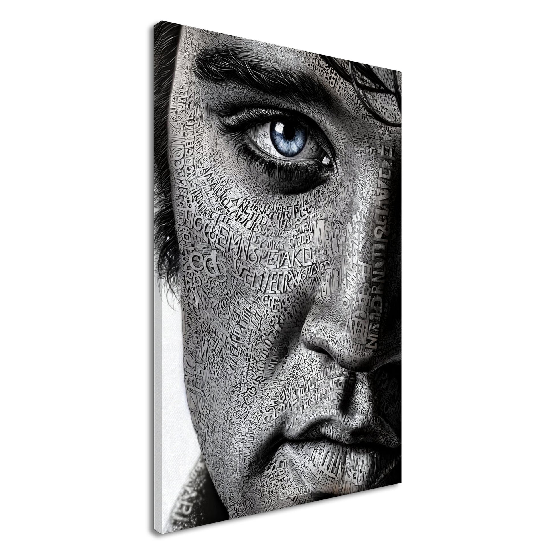 Elvis Aaron Presley, King of Rock ’n’ Roll oder auch einfach The King im Kalligram Stil auf einer Leinwand