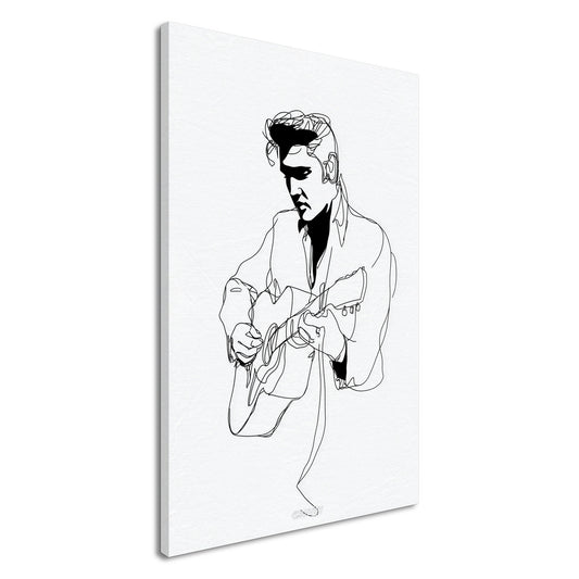 Elvis Aaron Presley gezeichnet mit einer Linie auf einer Leinwand