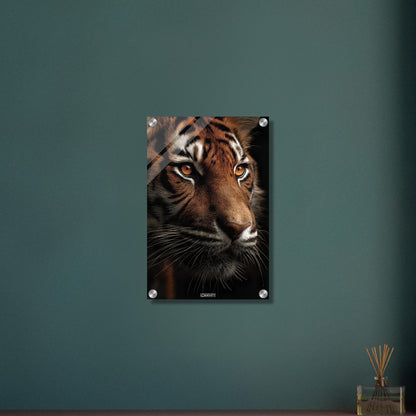Nahaufnahme eines Tigers auf einem Acrylbild