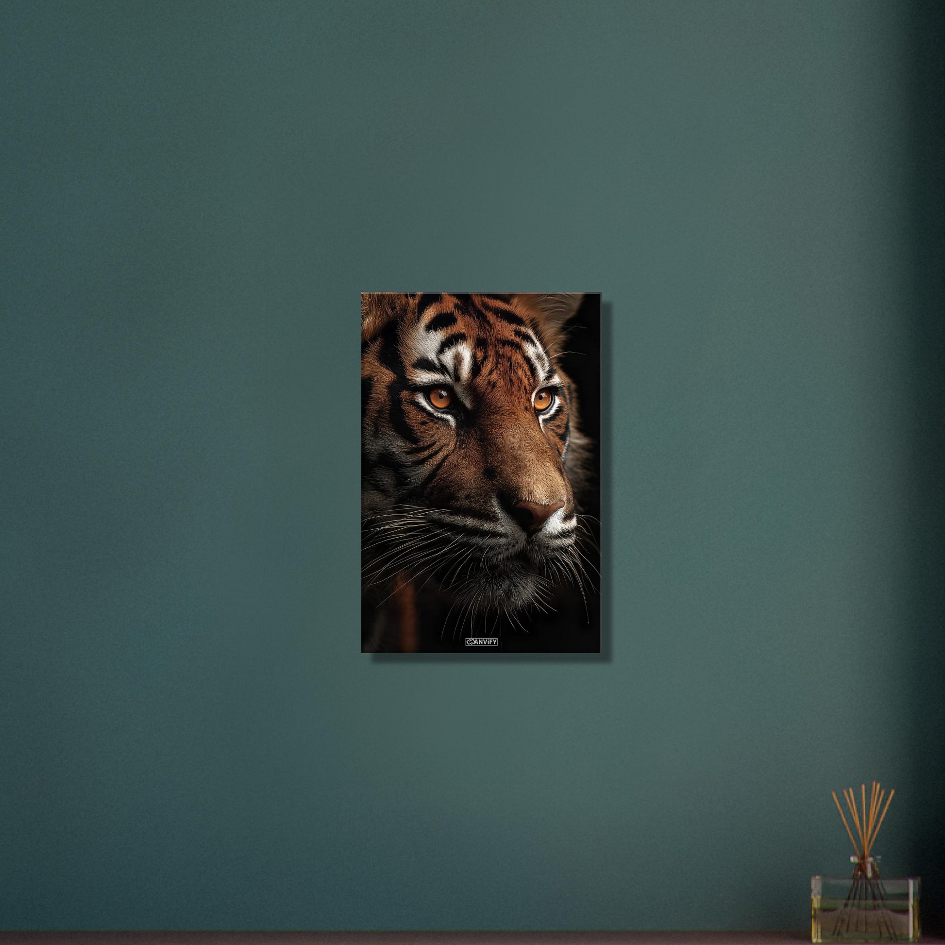 Nahaufnahme eines Tigers auf einer Leinwand